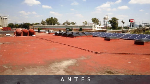Impermeabilización con paneles solares Impermeabilización de azotea
