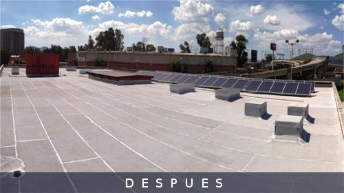 Impermeabilización con paneles solares Impermeabilización de azotea